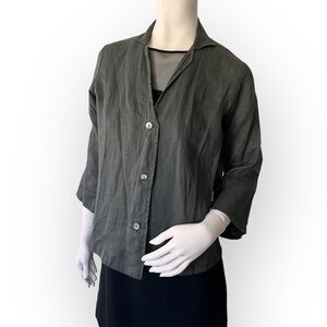 Just Jill Boutique Linen Blazer Jacket Color Slate Size XS-S